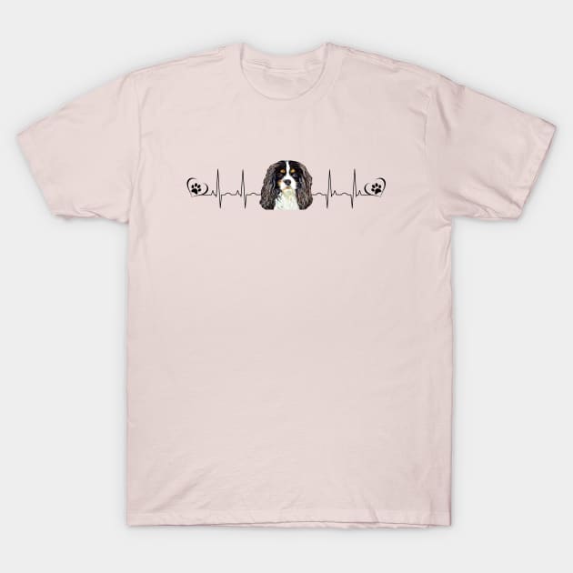 My Heart Beats for my Tri-Colored Cavalier King Charles Spaniel T-Shirt by Cavalier Gifts